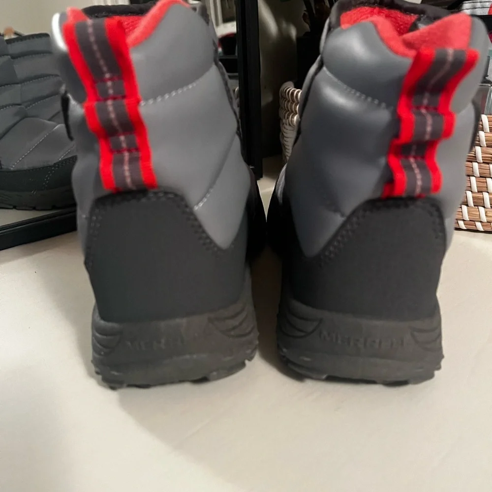 Merrell Kids Black and Red Snow Boots